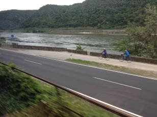 Taking the scenic route from Frankfurt to Bonn, along the Rhine River.